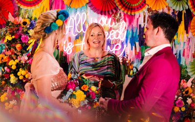 Colourful Festival Rainbow Wedding Fun!