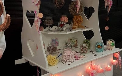 Sweet Cart with lights, decoration and bunting