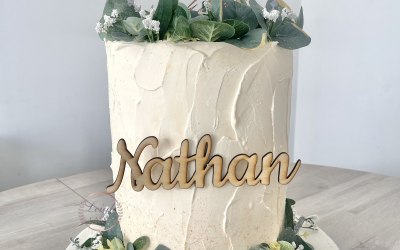 A beautiful cake centrepiece for a special boy’s christening. 
