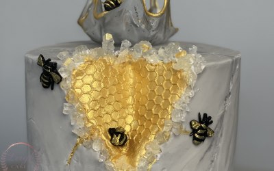 This beautiful bespoke bee is filled with chocolate ganache. 