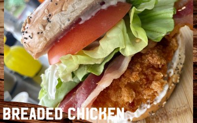 Breaded chicken and bacon & salad 