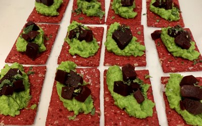 Beetroot and Pea Canapé 