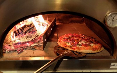 Wood-fired oven in action!