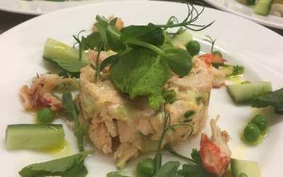 Salmon Rillette with Pea Mousse