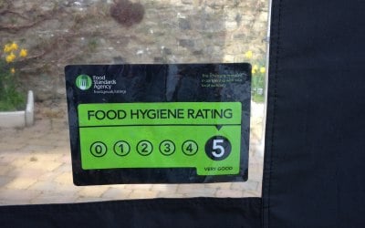 Chuffed with our 5/5 food hygiene rating