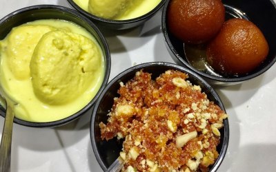 Dessert Gulab jamun, Rasmalai, Gajar ka halwa