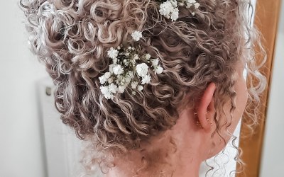 Natural Curly Hair Updo by Brides By Rose