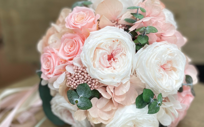 Garden rose bridal bouquet