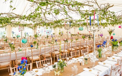 Leafy canopy in vintage style marquee