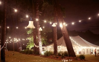 Traditional style marquee at night
