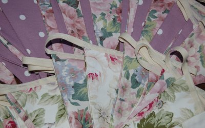Beautiful handmade vintage style bunting for weddings, parties and celebrations.