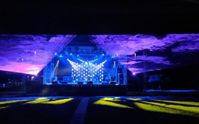 8x6m truck stage will full lighting rig and lasers
