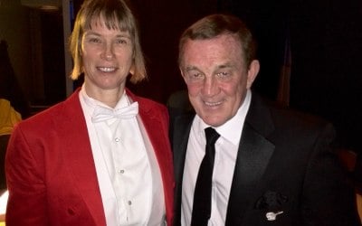 With Welsh rugby legend Phil Bennett OBE