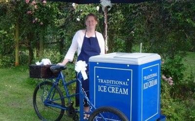 Vintage Pashley Tricycle serving award winning local Jersey dairy ice creams and sorbets