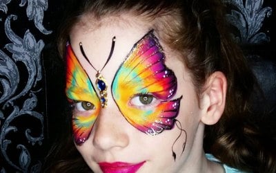 One Stroke Butterfly Face Paint by Geordie Face Painter