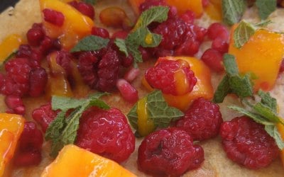 summer fruits with fresh mint