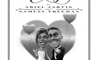 Why not personalise your Wedding Invitations with a caricature of the happy couple?