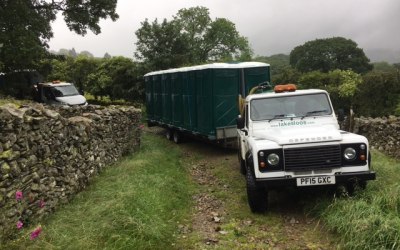 Portaloos being delivered to the Lake District