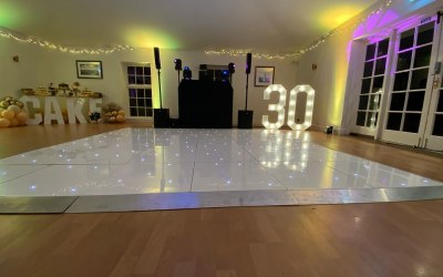 LED Starlit Dance Floor, Mobile DJ, LED Numbers & Up lighting 