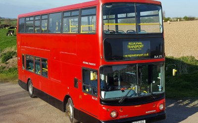 Modern London double decker bus