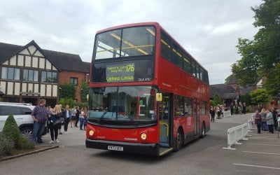 our Modern double decker bus on a Prom
