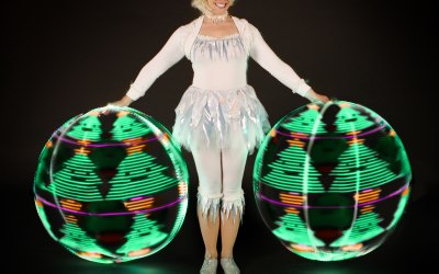 Glow hoops with Chritmas patterns