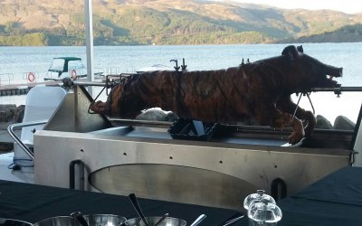 Loch Lomond spit roasted hog.