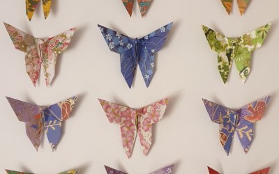 Origami butterflies