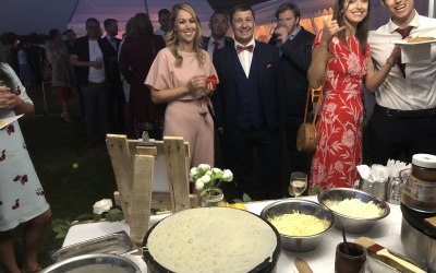 Happy guests at a wedding 
