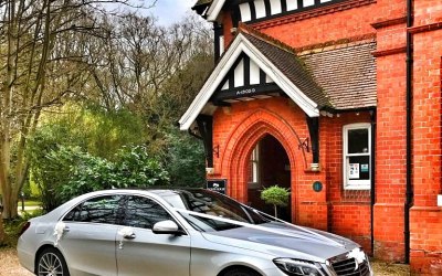 Aura Wedding Cars Mercedes Benz S Class at The Dower House in Woodhall Spa Lincolnshire