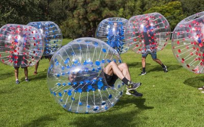 Inflatable bumper balls for outdoors