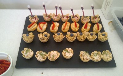Moreish canapes made at the event