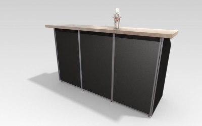 2m Events Bar, standard black cladding