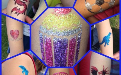 A selection of glitter tattoos