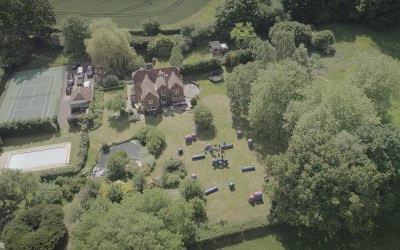 Ariel shot, NERF garden party, Goudhurst. KentT