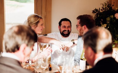 Executive Chef Jonathan Carter-Morris taking a moment with the Bride & Groom