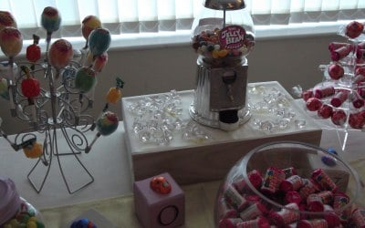 Your choice of sweets displayed on a decorated table