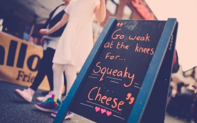 "Go weak at the knees for squeaky cheese"