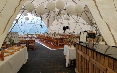 Our bar in a truly fabulous geodome