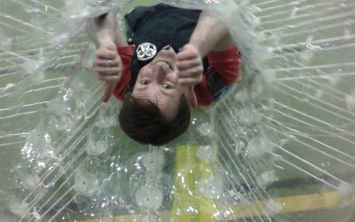 Stag do playing bubble soccer