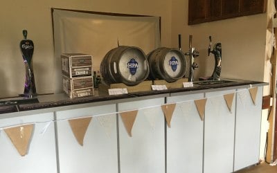 Village Hall Wedding Bar Set up