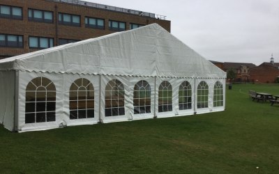 12m x 12m curved roof marquee for a private school in London