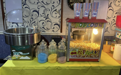 Freshly made popcorn & candy floss 