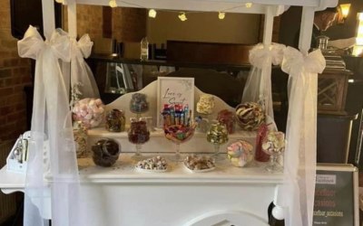 Candy Cart fully stocked with a variety of sweets 