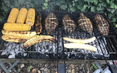 BBQ FISH & GRILLED CORN/PLANTAIN