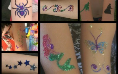 glitter tattoos, by Chase the stars