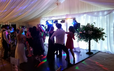 Party the night away, illuminated by our premium lighting effects and Star-Lit Wedding backdrop