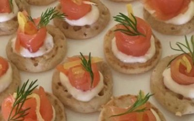 Cold Canapes - Smoked Salmon Blinis