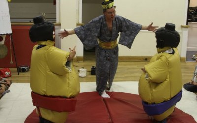 a children's indoor sumo party