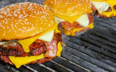 Burgers on the grill